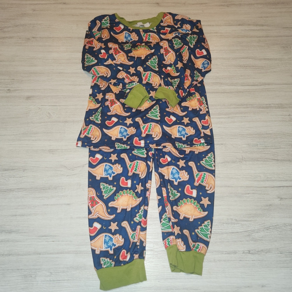 Orange Poppy Christmas Dinosaur Pajamas Boys Size 4/5 A4
